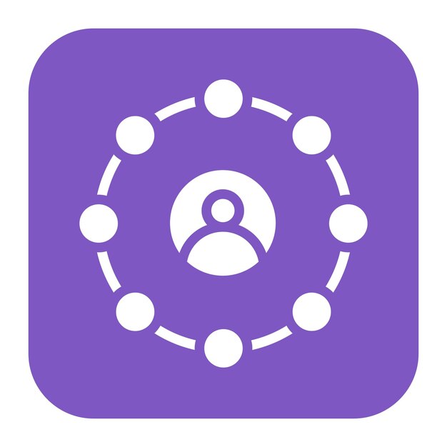 Vecteur un logo violet avec un groupe de personnes autour de lui