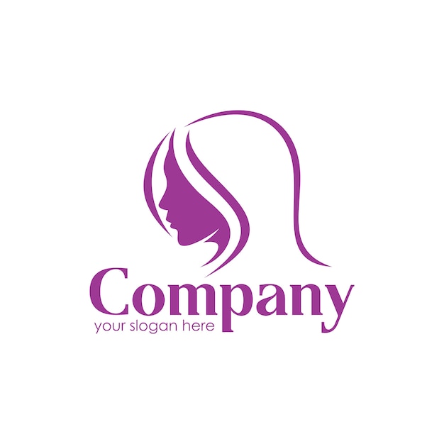 Logo De Visage De Femme De Beauté