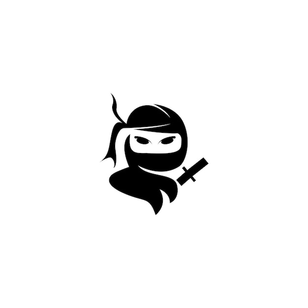 Logo De Visage De Ninja Mignon