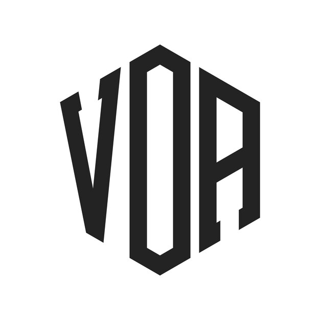 Le logo de la VOA est une lettre initiale, un monogramme et une forme hexagonale.