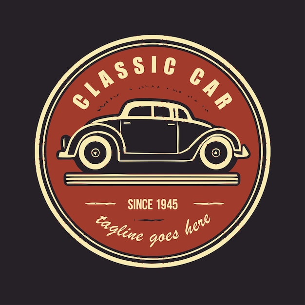 Vecteur logo d'une voiture classique vintage