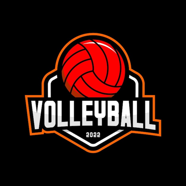 Logo de volley-ball avec une boule rouge au centre