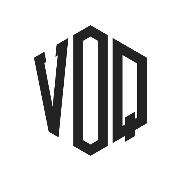 Le logo VOQ Design Initial Letter VOQ Monogram Logo en utilisant la forme d'hexagone
