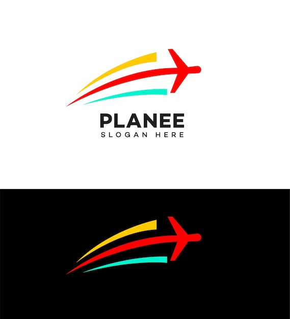 logo de voyage de l'avion icône marque signe d'identité symbole