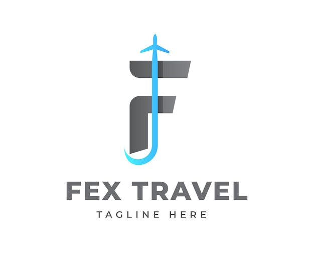 Logo De Voyage Lettre F Moderne Avec Symbole D'avion