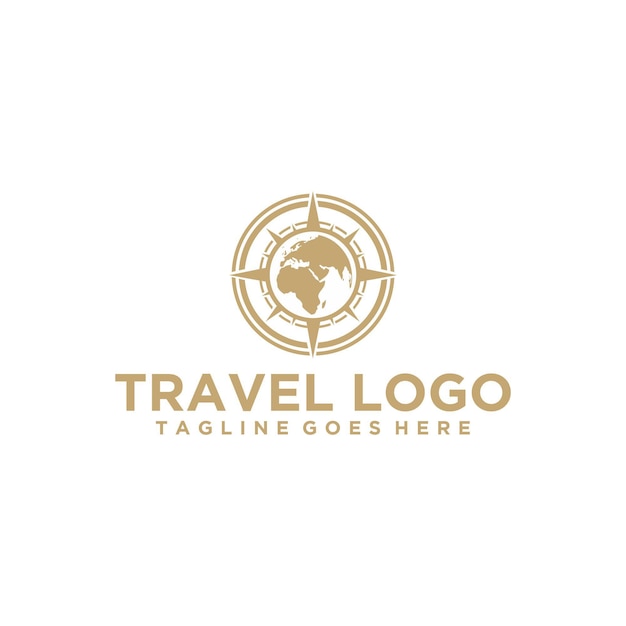 Logo De Voyage De Luxe Avec Globe Et Boussole