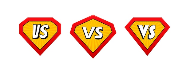 Logo Vs Sur Le Bouclier De Super-héros Vs Bataille Concours De Combat De Confrontation Illustration Vectorielle