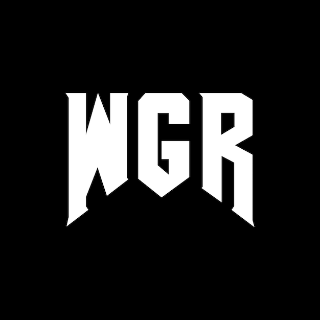 Le logo WGR est une combinaison de couleurs en noir et blanc WGR logo WGR vecteur WGR design WGR icône WGR alphabet WGR typographie WGR logo design