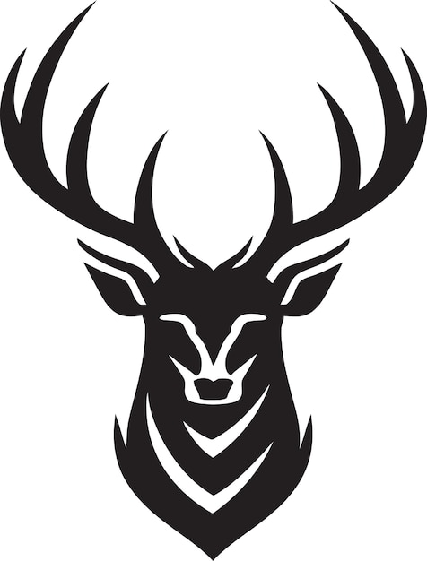 Le Logo De Wild Elegance Deer Est Le Symbole Du Cerf Noir De La Forêt Royale.
