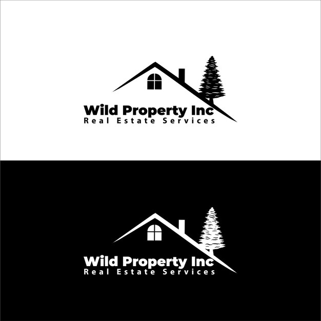 Logo Wild property inc, immobilier et logo minimaliste