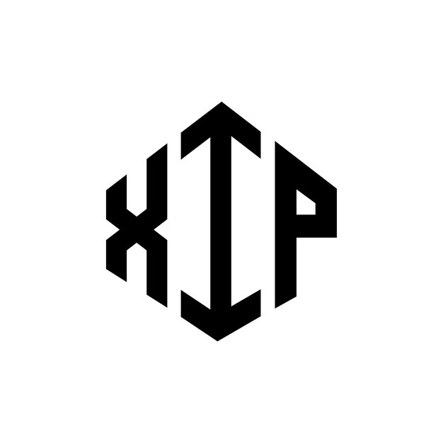 Le logo XIP en forme de lettre avec forme de polygone XIP polygone et forme de cube design de logo XIP hexagone modèle de logo vectoriel couleurs blanc et noir XIP monogramme logo d'entreprise et immobilier
