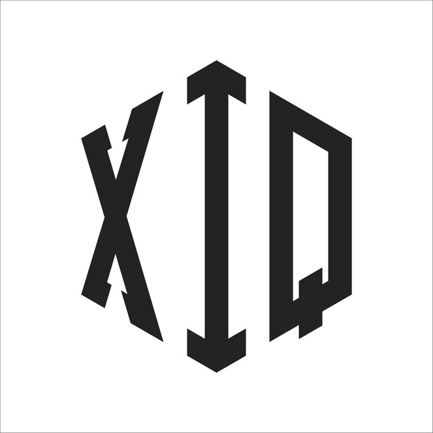 Le logo XIQ Design Initial Letter XIQ Monogram Logo en utilisant la forme d'hexagone