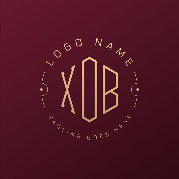 Le logo XOB de luxe est conçu avec une lettre élégante, un monogramme XOB et un polygone minimaliste.