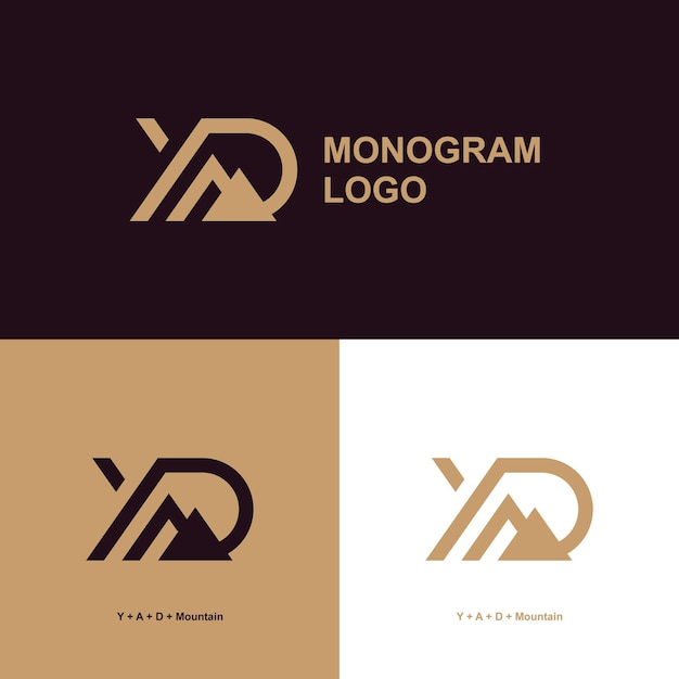 Vecteur logo yad pour une entreprise monogrammée