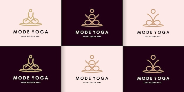 Logo De Yoga Créatif Avec Concept De Lettre Mov