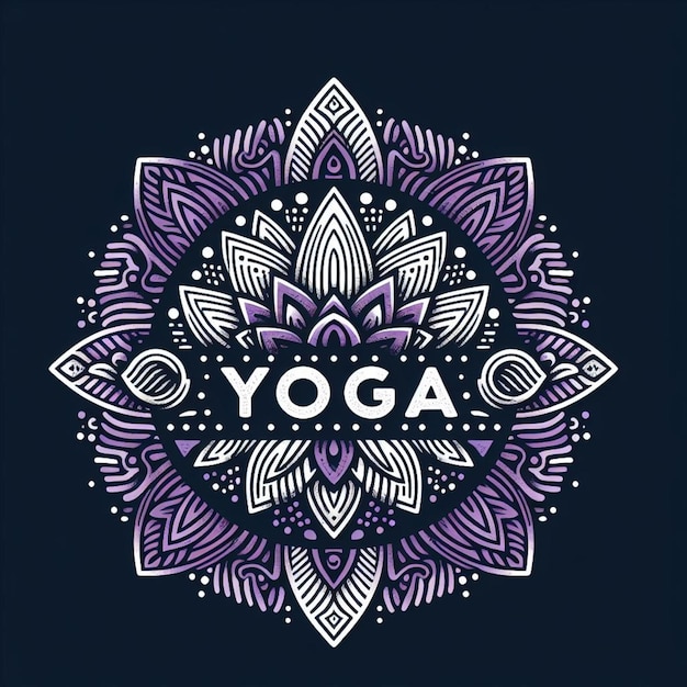 Vecteur un logo de yoga est écrit sur un fond noir