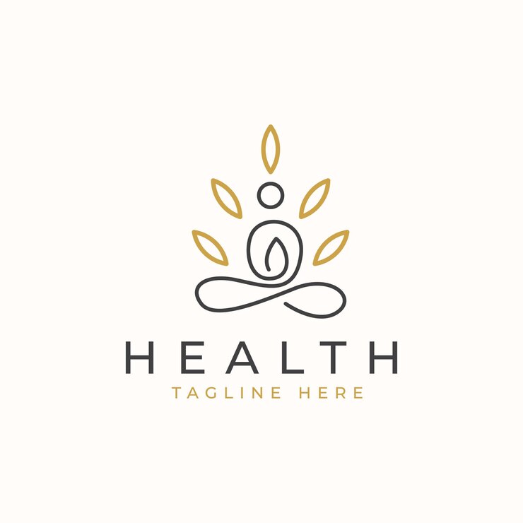 Vecteur logo de yoga avec modèle de logo de feuille.