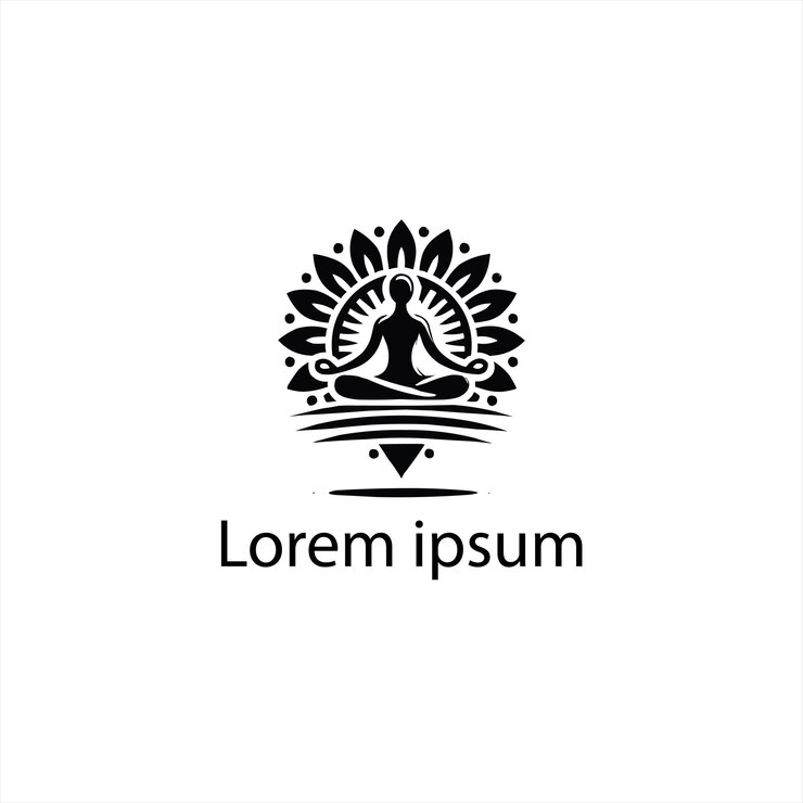 Vecteur un logo de yoga noir sur un fond blanc