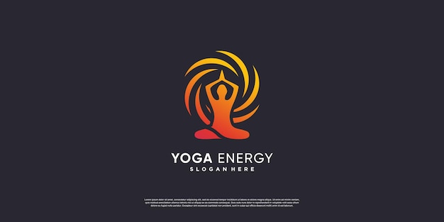 Logo De Yoga Avec Un Style D'énergie Créative Vecteur Premium