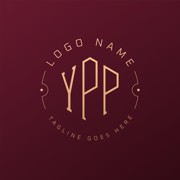 Le logo YPP de luxe est conçu avec une lettre élégante, un monogramme YPP, un logo minimaliste, un polygone et un modèle de design YPP.