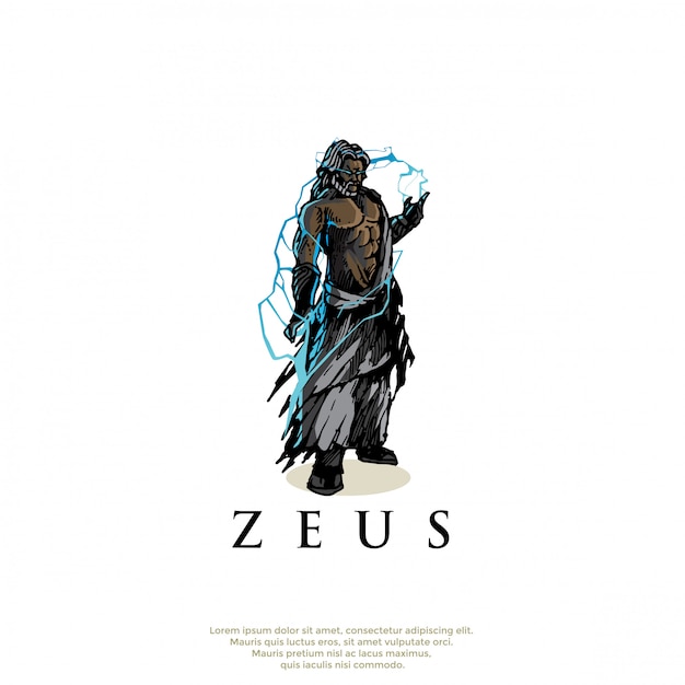 logo zeus dieu grec handrawn