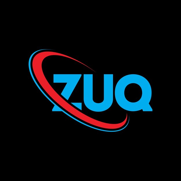 Vecteur logo zuq lettre zuq logo initial zuq logo lié à un cercle et un monogramme en majuscules logo zuq typographie pour les entreprises technologiques et la marque immobilière