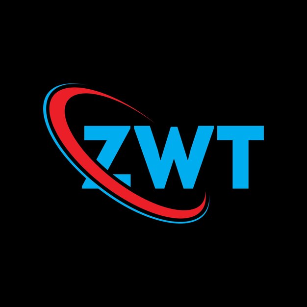 Logo ZWT Design de lettre ZWT Logo initial ZWT logo lié à un cercle et un monogramme en majuscules logo ZWT typographie pour les entreprises technologiques et la marque immobilière