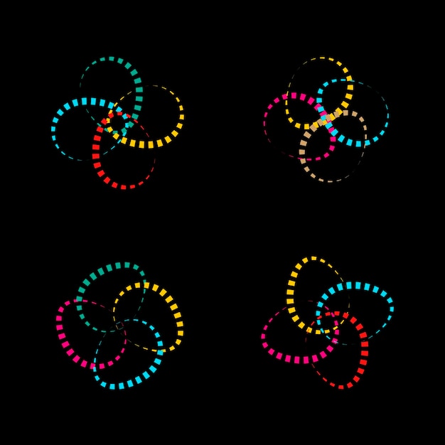 Logos Abstraits Sous Forme De Pétales Colorés De Lignes