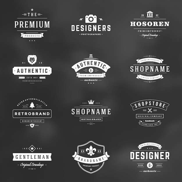 Logos et badges vintage rétro définir des éléments de conception vectorielle
