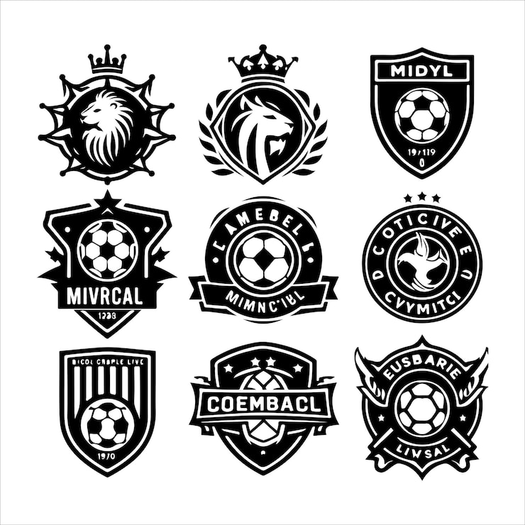 Vecteur les logos des clubs de football, les badges, le vecteur de la silhouette