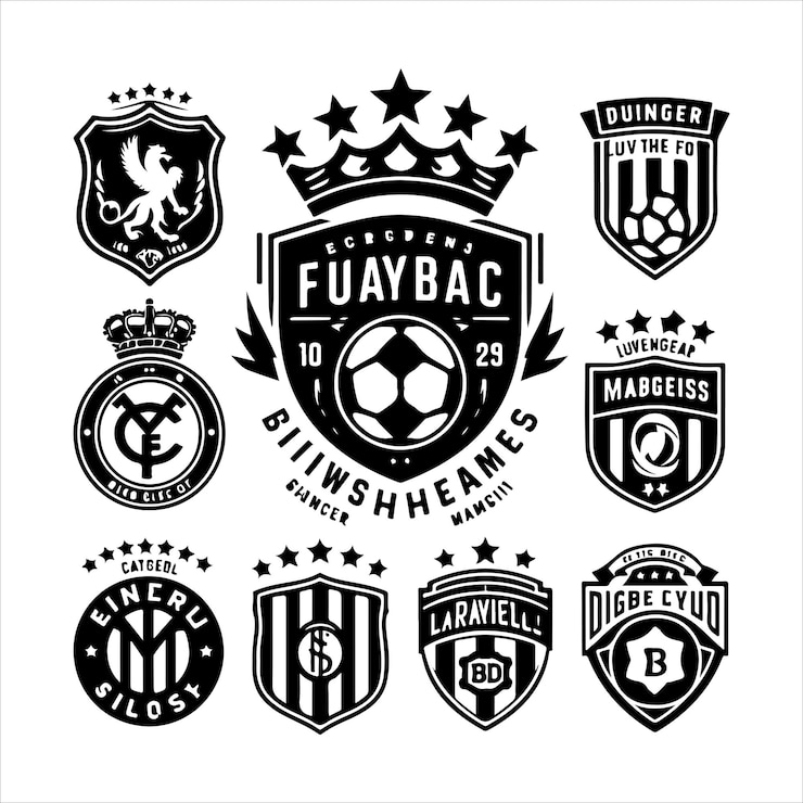 Vecteur les logos des clubs de football, les insignes, la silhouette, l'illustration vectorielle