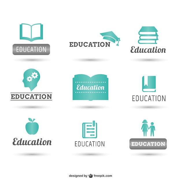 Vecteur logos education pack