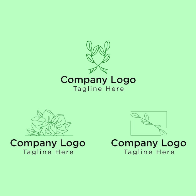 Vecteur logos de feuilles minimes