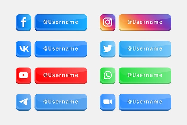 Logos D'icônes De Médias Sociaux Modernes Ou Bannières De Plate-forme De Réseau Icône Facebook Instagram Logo Whatsapp