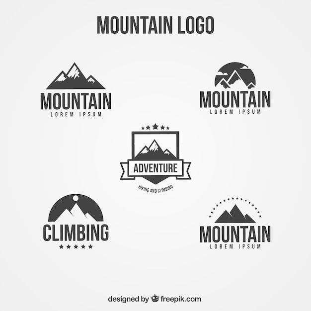 Logos Mis En Montagne Plat