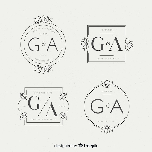 Logos De Monogramme De Mariage Magnifique