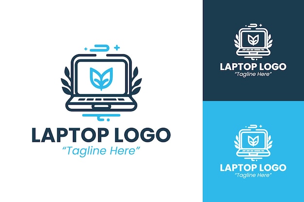 Logos d'ordinateur portable personnalisables pour l'image de marque technologique et les solutions numériques