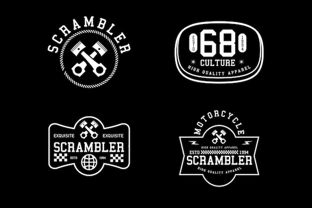 Logos Pour Le Club De Motards Scrambler