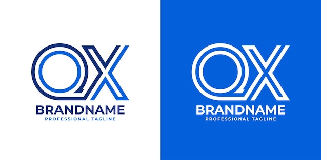 Logos QX Line Monogram adaptés aux entreprises avec les initiales QX ou XQ