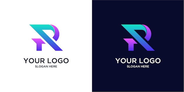 Logos r de couleur dégradée