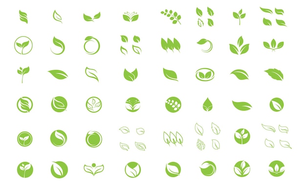 Vecteur logos de vecteur d'élément nature écologie feuille arbre vert