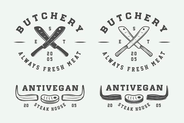 Logos De Viande De Boucherie