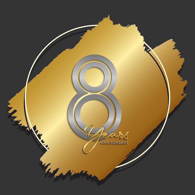 Logotype de 8 ans d'anniversaire Conception de modèle de célébration d'anniversaire Logo Illustration vectorielle