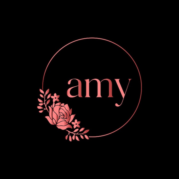 Logotype Amy Monogram Pour L'événement De Célébration, Le Mariage, La Carte De Voeux, Le Modèle Vectoriel D'invitation