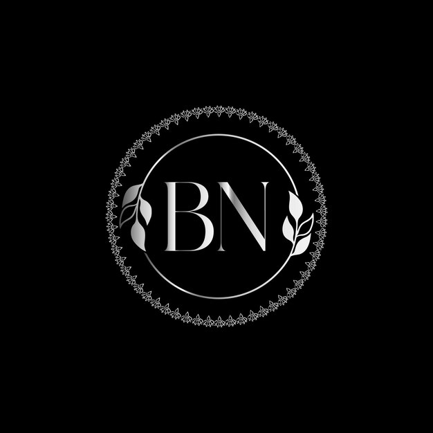 Logotype Bn Monogram Pour La Célébration, Les Bijoux, Le Mariage, La Carte De Voeux, Le Modèle Vectoriel D'invitation