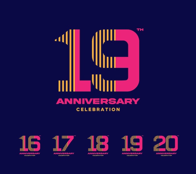 Logotype De Célébration D'anniversaire Sur Fond Sombre