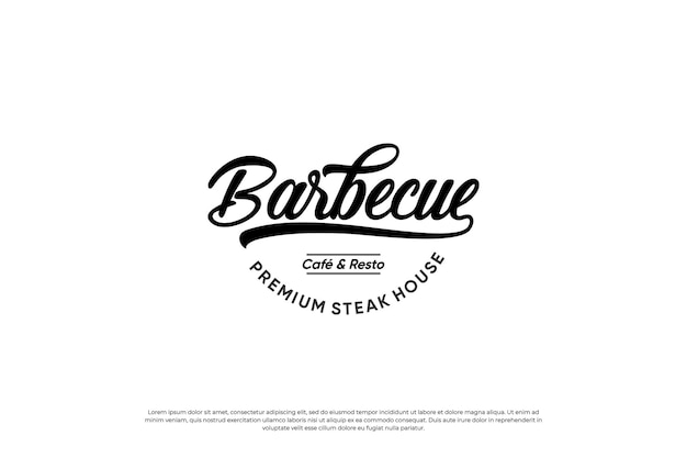 Vecteur logotype d'emblème de steak house avec style vintage