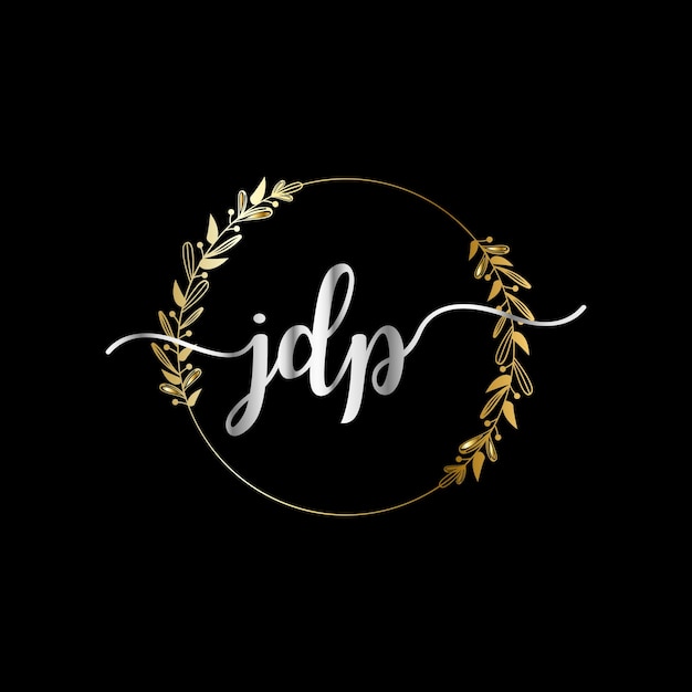 Logotype initial JDP pour événement de célébration, mariage, carte de voeux, modèle vectoriel d'invitation