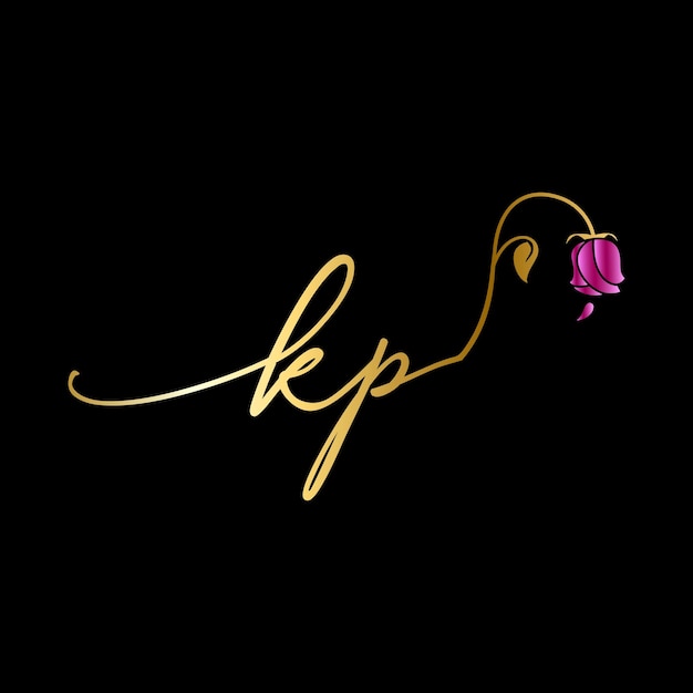 Logotype Kp Monogram Pour La Célébration, Le Mariage, La Carte De Voeux, Le Modèle Vectoriel D'invitation