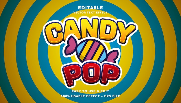 Logotype Modifiable Candy Pop Avec Un Style Moderne Et Simple, Utilisable Pour Le Logo Ou Le Titre De La Campagne